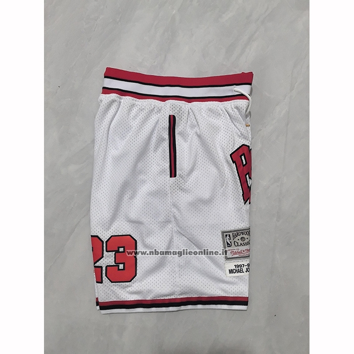 Pantaloncini Chicago Bulls Mitchell & Ness Just Don 1997-98 Bianco